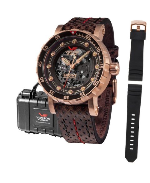 Vostok Europe NH72-571B648 Men's Watch Automatic Engine Limited Edition Black/Rose
